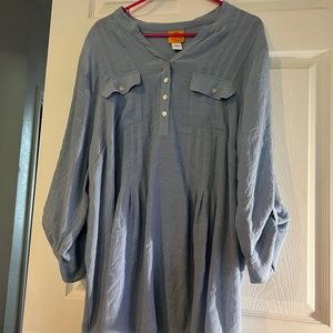Denim look blouse